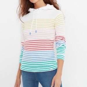 Joules Marlston Stripe Hooded Sweatshirt White Rainbow Engineered Multi Stripe 4